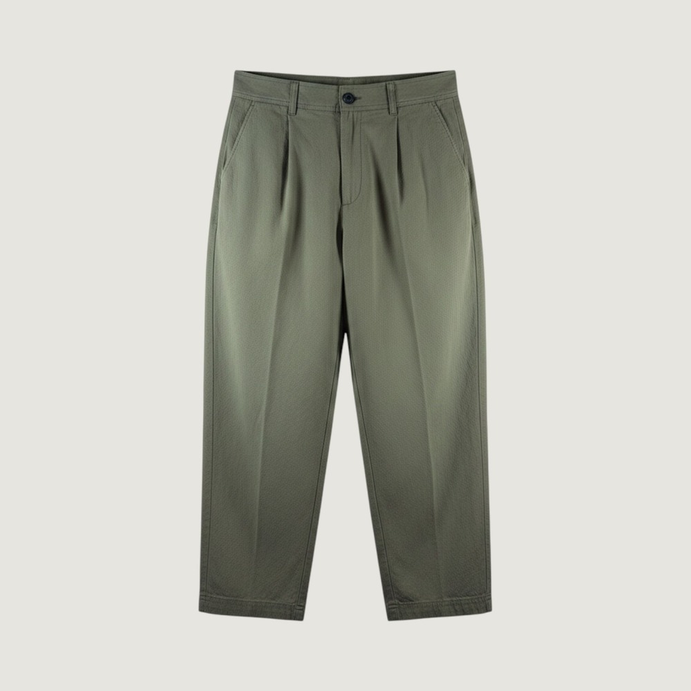 ILU Olive Green Y2K Pleated Relaxed Fit Trousers Pants Womens Size L